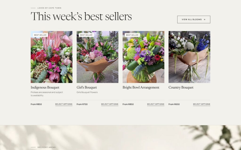 Alison's Flowers website screenshot 2